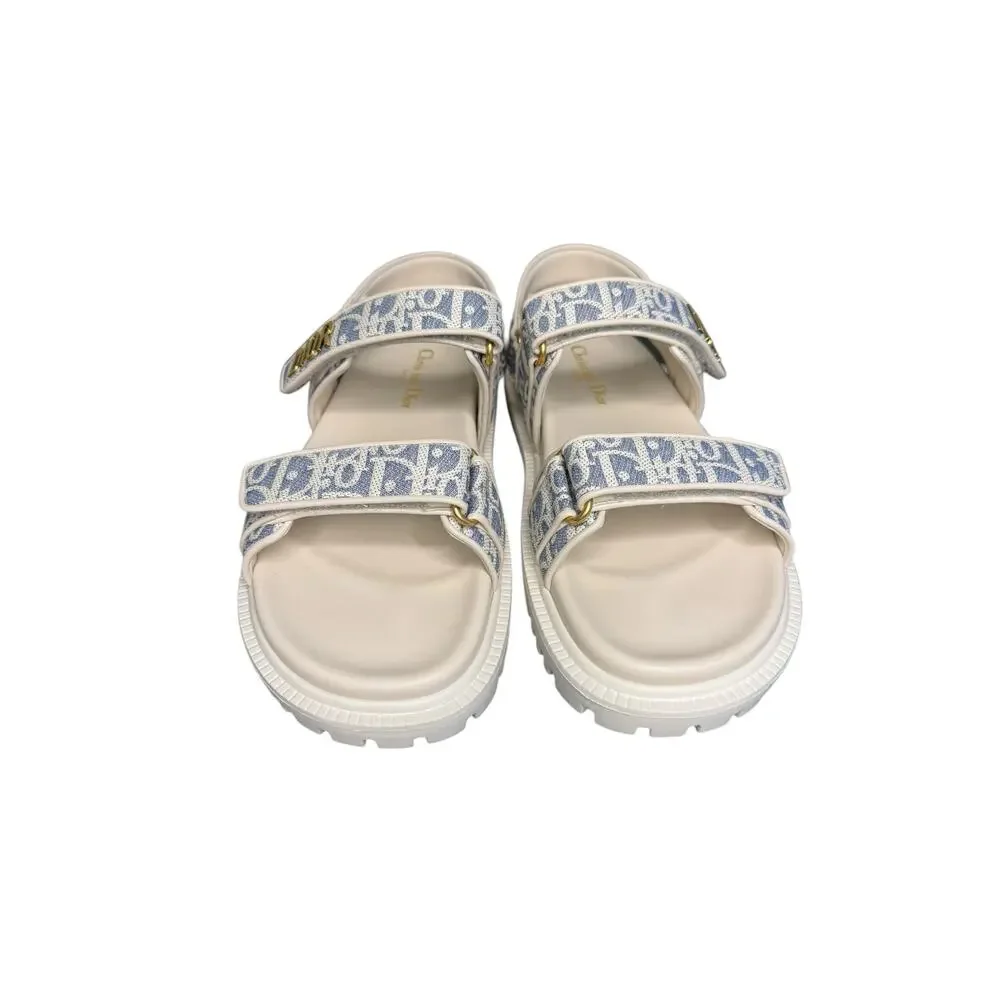 Christian Dior NIB Dioract Oblique Jacquard Sandal in Chambray Size 39 - Picture 3 of 15